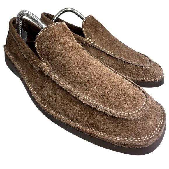 Tods Other - Tods Tan Suede Pantofola Estivo Slip On Loafers Men Sz 9 Preppy Made In Italy EC